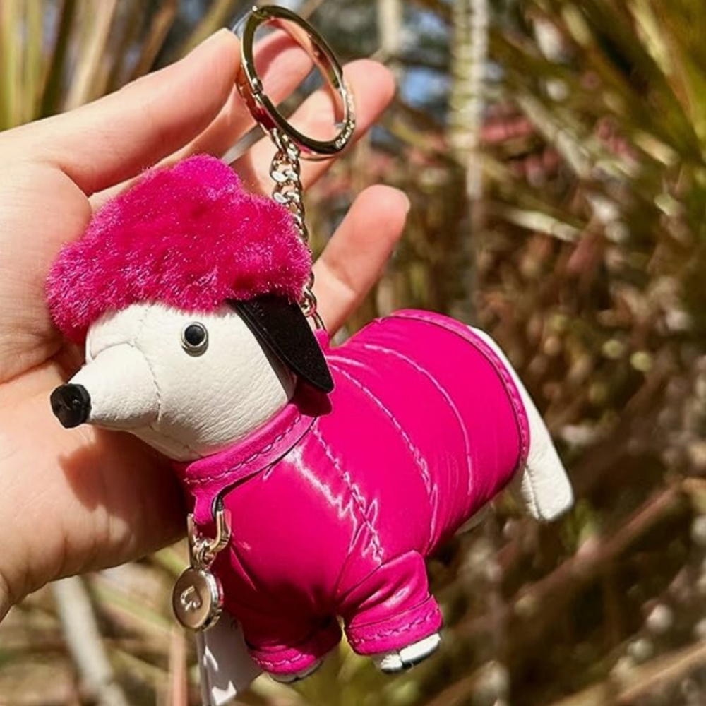 NEW Kate Spade Dachshund Claude Key Chain Festive Pink - Picture 15 of 15